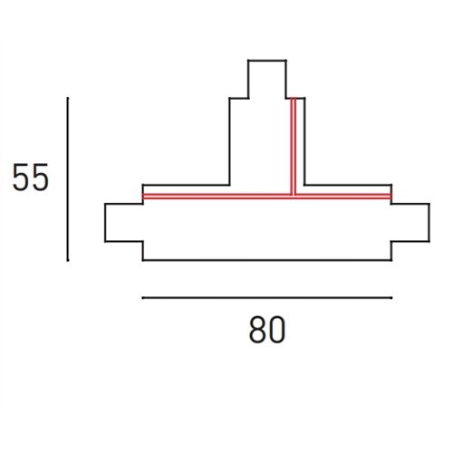 NORDIC*ALUMINIUM 1~T-Verbinder Schutzleiter Innen/Rechts B=80T=55cm