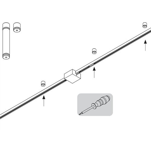 2~TRACK 240V Deckenbefestigung 2~Schiene H=15mm D=12mm