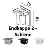 2~TRACK 240V Endkappe 2~Stromschiene 18x18mm Kunststoff