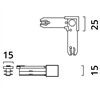 2~TRACK 240V Eckverbinder 90° 2~Schiene L25/25 18x18mm