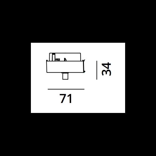2~TRACK 240V Adapter-Pendelleuchte 2~Schiene 71x18x34mm