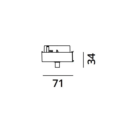 2~TRACK 240V Adapter-Pendelleuchte 2~Schiene 71x18x34mm