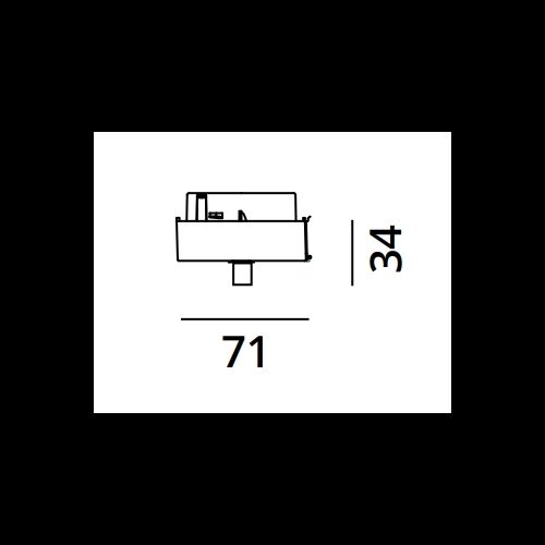 2~TRACK 240V Adapter-Pendelleuchte 2~Schiene 71x18x34mm