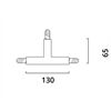 2~TRACK 240V T-Verbinder 2~Schiene 2x240V L130 B65 x18mm