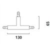 2~TRACK 240V T-Verbinder 2~Schiene 2x240V L130 B65 x18mm