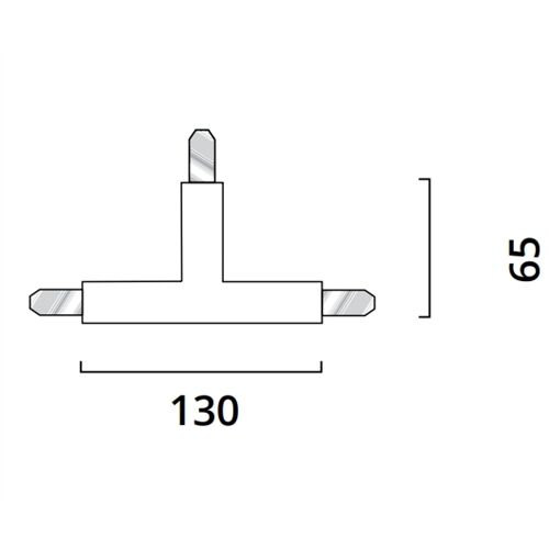 2~TRACK 240V T-Verbinder 2~Schiene 2x240V L130 B65 x18mm
