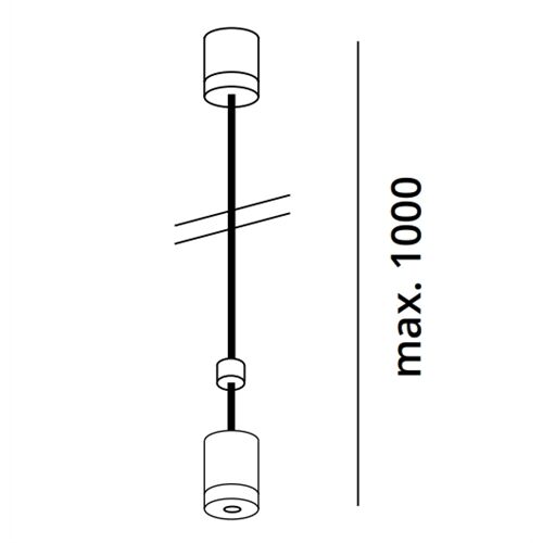 2~TRACK 240V Seilabhängung 2~Schiene L=1000mm kürzb.