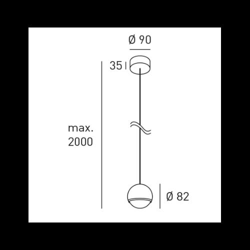 DLS CLEO Pendelleuchte 2m LED 7W 2700K 655Lm Linse