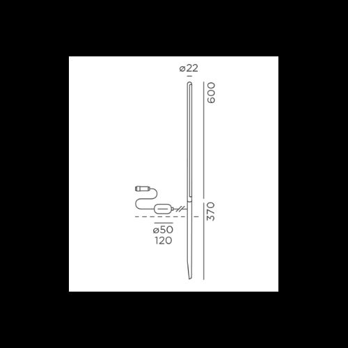 IP44.de kal M connect 4W 80Lm 2700K D22 H600+Erdspiess