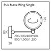 Top Light Puk Maxx Wing Single Ceiling 400mm 2x12W 2700K