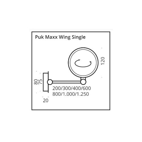 Top Light Puk Maxx Wing Single Ceiling 400mm 2x12W 2700K