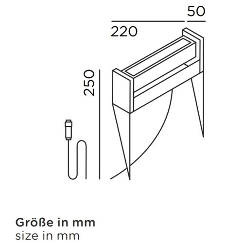 IP44.de Strahler -slat spike- connect 8W 280lm 2700K IP65