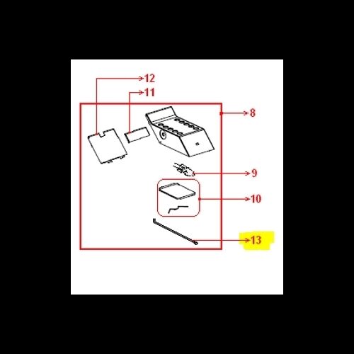 Artemide Ersatzteile TIZIO 35 Abstandstab L=110mm Glaskugel rot (Nr.13)
