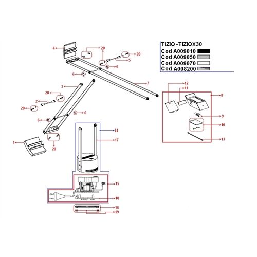 Artemide Ersatzteile TIZIO 35 Unterlegscheibe klein Kunststoff D=10mm