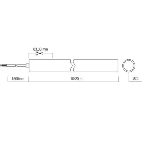 ARELUX XLOOP TUBULAR FLEX LED STRIP 25mm 3000K 48V 20m