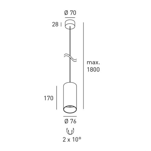 DLS BALI-S- Pendelleuchte 230V GU10 D=76 H=170mm