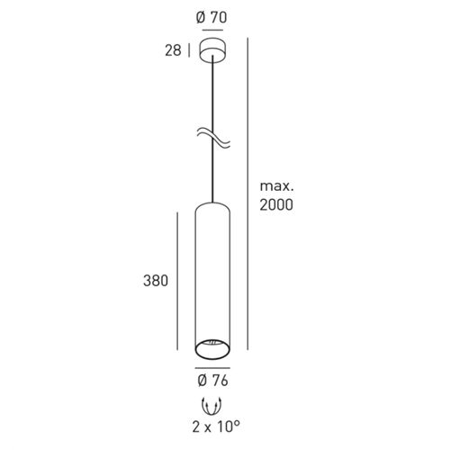 DLS BALI-L- Pendelleuchte 230V GU10 D=76 H=380mm