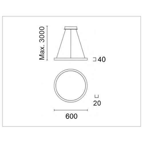 ALS Ringleuchte SUDR dir/indir D=600 2700K 57W Dim