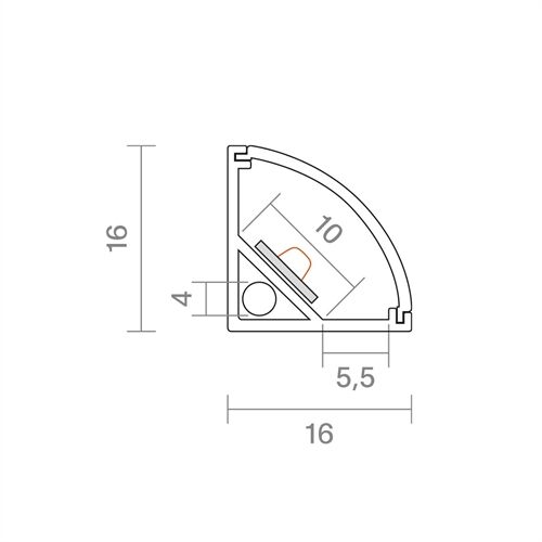 SIGOR ECKENPROFIL 10, L=100cm (OHNE Abdeckung)