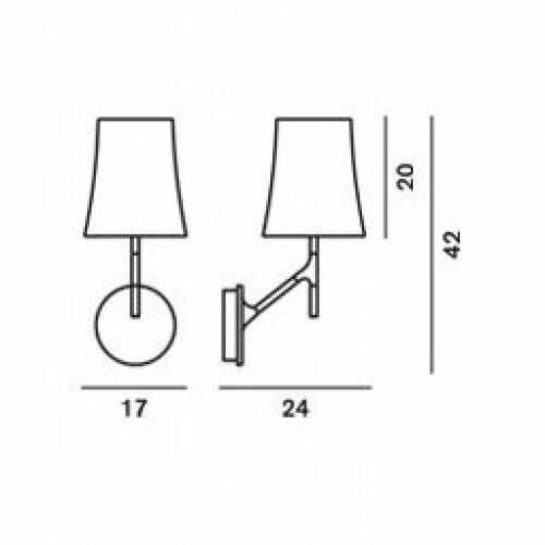 Foscarini BIRDIE PARETE Wandleuchte E27 dimb. H=42 B=17