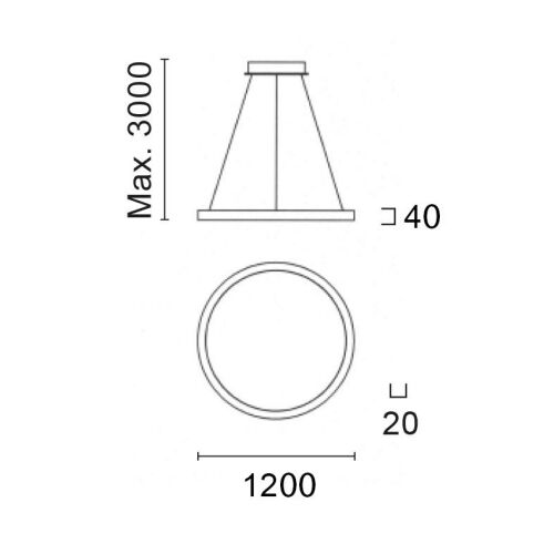 ALS Ringleuchte SUDR dir/indir D=1200 2700K 92W Dim