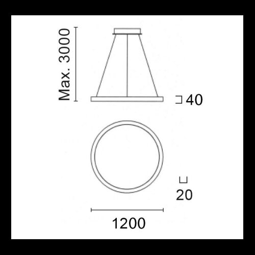 ALS Ringleuchte SUDR dir/indir D=1200 2700K 92W Dim