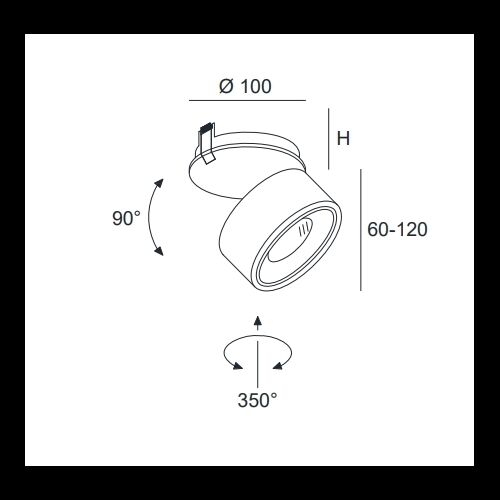 DLS CLIPPO EP 1x13W LED 33° D=100 Dimb.1800K-3000K