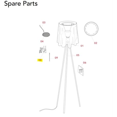 FLOS Ersatzteile DIMMER Rosy Angelis 60W 220/240V /Halterung