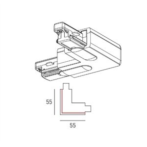 NORDIC*ALUMINIUM 1~ Winkel-Verbinder 90° Schutzleiter links/außen