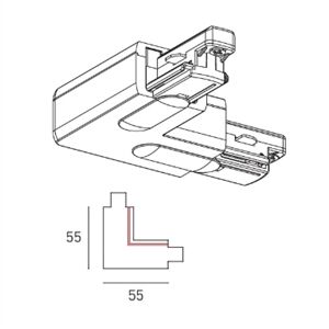 NORDIC*ALUMINIUM 1~ Winkel-Verbinder 90° Schutzleiter rechts/Innen