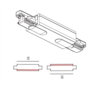 NORDIC*ALUMINIUM 1~ Mitteleinspeiser Schutzleiter Rechts 30x20 80mm