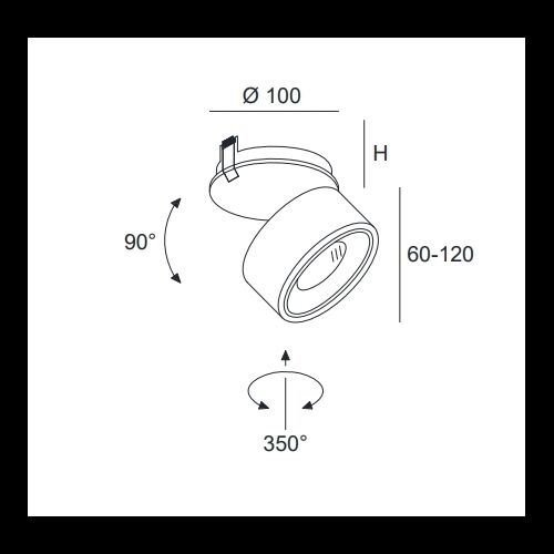 DLS CLIPPO EP 1x13W LED 33° D=100 Dimb.1800K-3000K