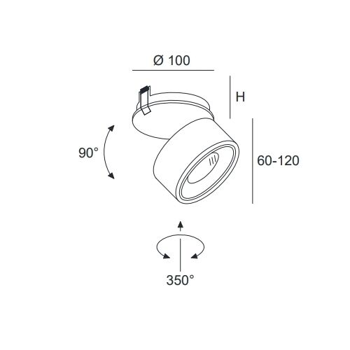 DLS CLIPPO EP 1x13W LED 33° D=100 Dimb.1800K-3000K