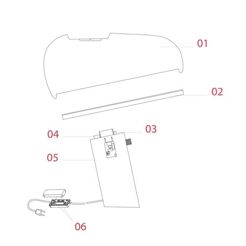 FLOS SNOOPY Tischleuchte, Marmor, Metall Fassung E27