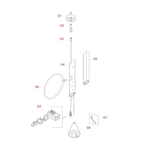 FLOS Ersatzteile Steuereinheit zur Seil-Pendelleuchte OK