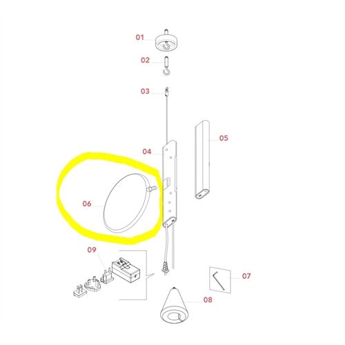 FLOS Ersatzteile OK-LED Kopf Opalabdeckung/ Gehäuse