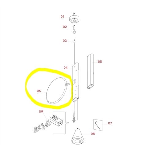 FLOS Ersatzteile OK-LED Kopf Opalabdeckung/ Gehäuse