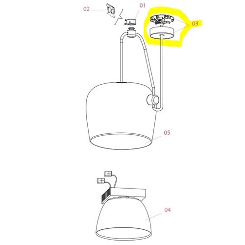 FLOS Ersatzteile Deckenrosette AIM SMALL Einzelleuchte