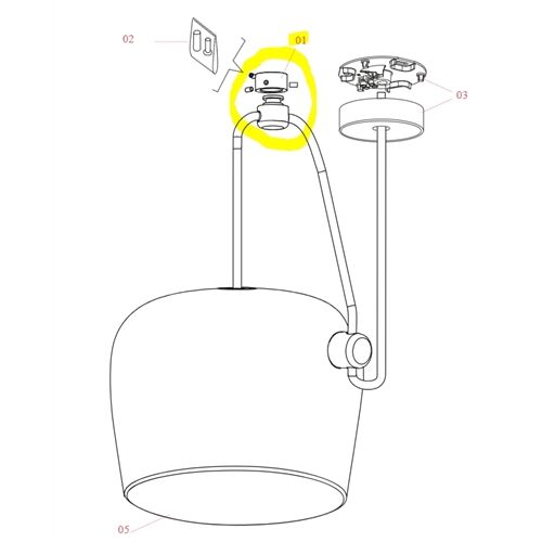 FLOS Ersatzteile Deckenbefestigung zu AIM / Aim small