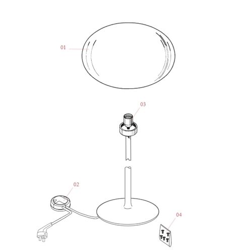 FLOS Ersatzteile Glo Ball 1 Opalglas weiß D=330 H=270 mit Sockel