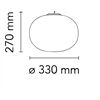 FLOS Ersatzteile Glo Ball 1 Opalglas weiß D=330 H=270 mit Sockel