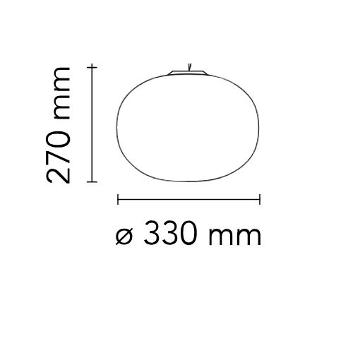 FLOS Ersatzteile Glo Ball 1 Opalglas weiß D=330 H=270 mit Sockel