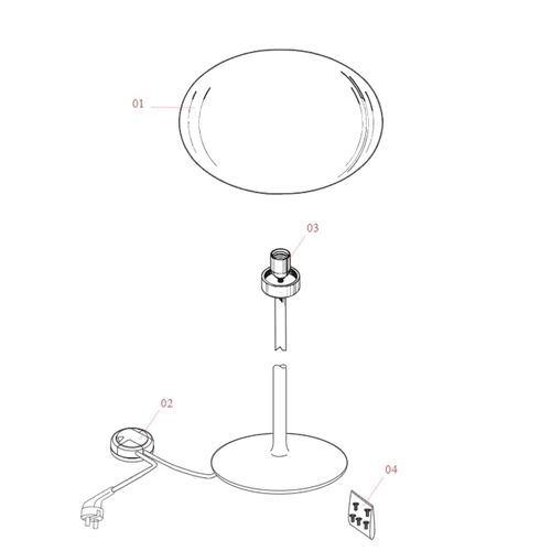 FLOS Ersatzteile Glo Ball 1 Opalglas weiß D=330 H=270 mit Sockel