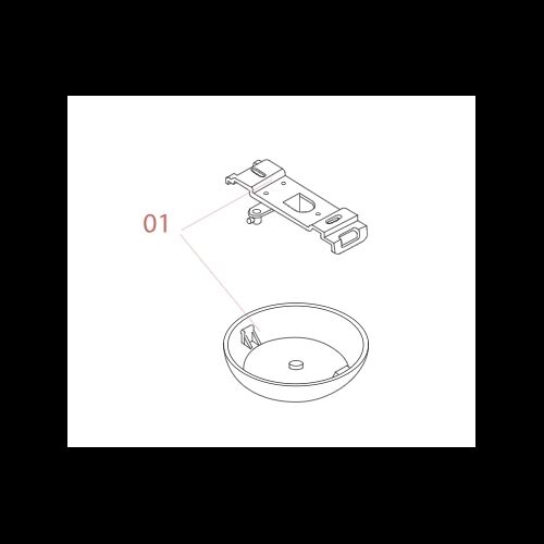 FLOS Ersatzteile Deckenbefestigung GLO-BALL Metallbügel/Abdeckung