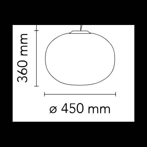 FLOS Ersatzteile Glo Ball 2 Opalglas weiß D=450 H=360 mit Sockel