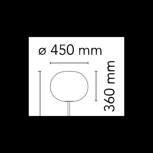 FLOS Ersatzteile Glo Ball 2 Opalglas weiß D=450 H=360 mit Sockel