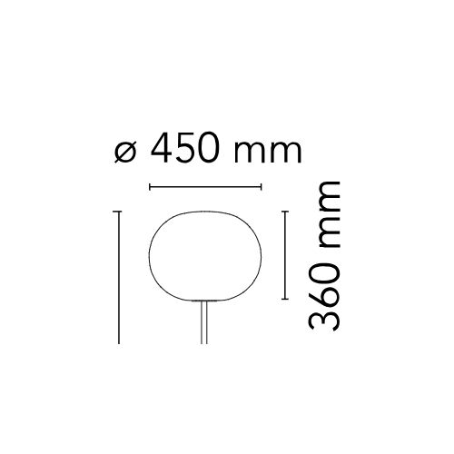 FLOS Ersatzteile Glo Ball 2 Opalglas weiß D=450 H=360 mit Sockel
