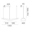 Artemide Mouette Symmetric 1350 DALI dim 68W 3000K 6107Lm