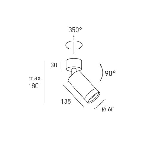 DLS Anbaustrahler REED AB mit Fassung GU10 -230V