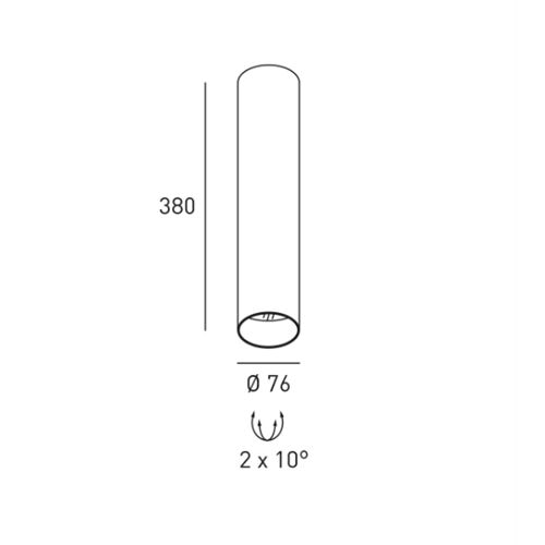 DLS Deckenleuchte BALI L , D=76mm GU10 schwb 2x10°